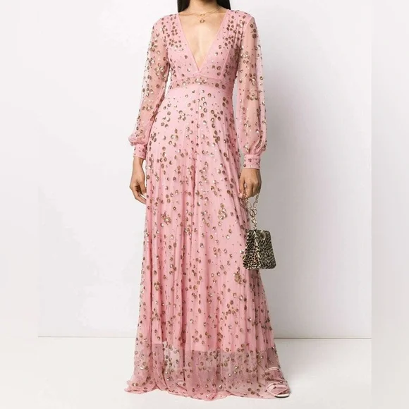 chinese dress ladies Jane Pink Embellished Ladies Long Dress main image 1
